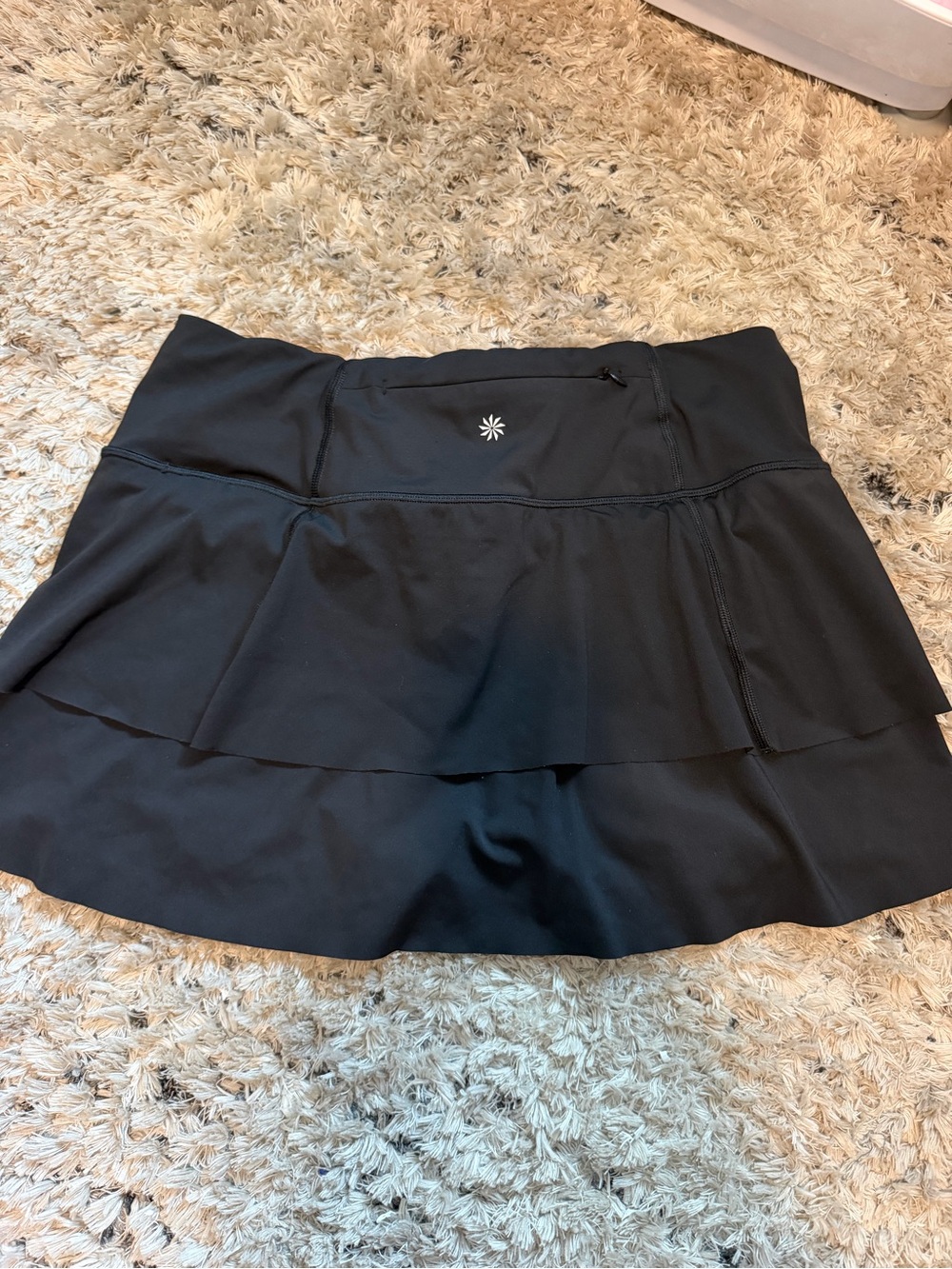 Athleta Black Layered Skirt with Zip Pocket